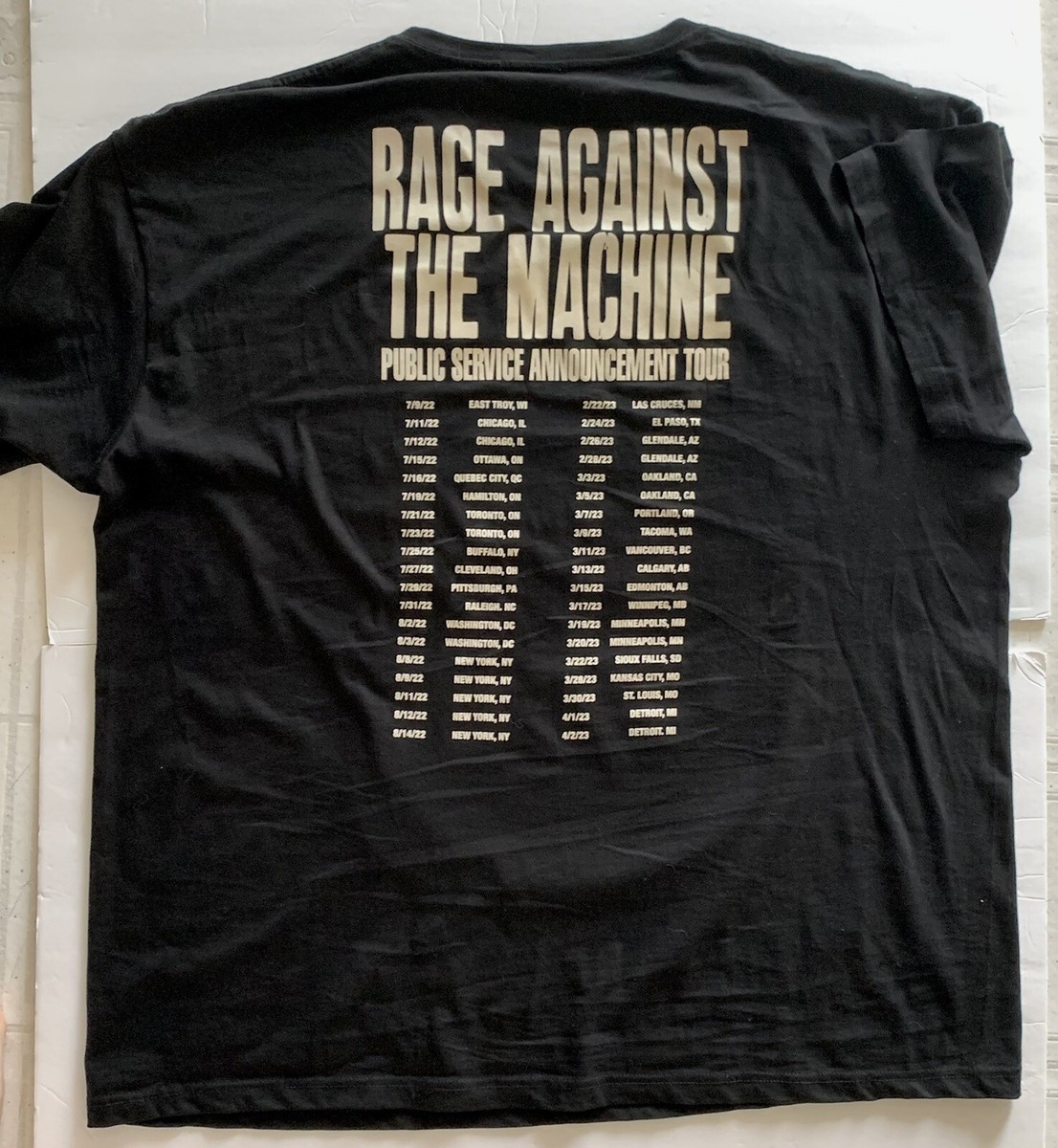 Rage 2022 Tour T-Shirt 3X RATM rage against the machine concert