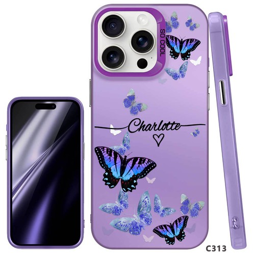 2 IN 1 Case For iPhone 16 Pro Max 15 17 Samsung S25 Butterfly Personalised Cover - Picture 6 of 70