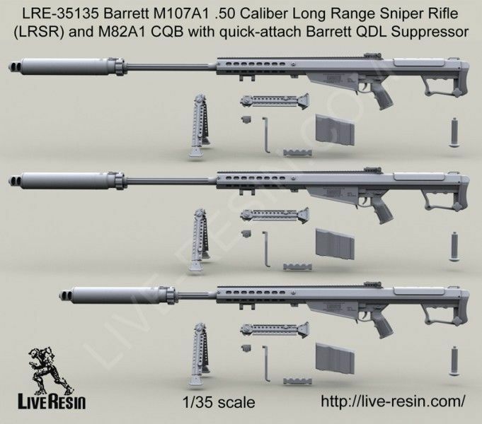 Live Resin 1 35 Lre Barrett M107a1 50 Caliber Lrsr And Ma1 Cqb Set 2 For Sale Online Ebay
