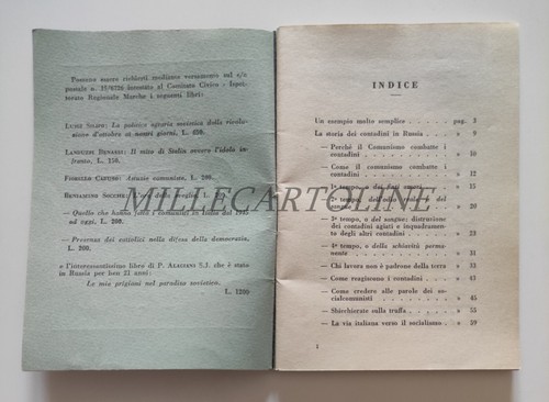 LA TERRA AI CONTADINI - Comitato Civico Marche, Libretto Anticomunista 1956 PCI - Picture 2 of 9