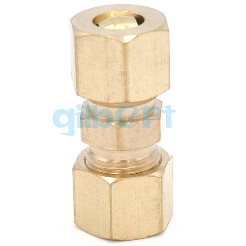 Fit 5/16" Tube OD Straight Compression Union Brass Pipe Fitting Connectors - Picture 6 of 6