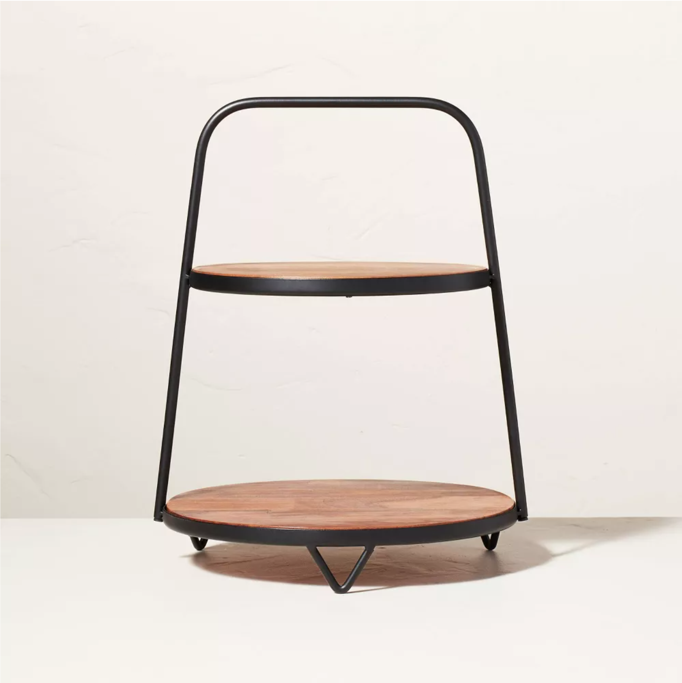 Hearth & Hand Tiered Wood & Metal Serving Stand in Brown/Black by Magnolia