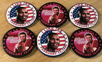 Boxing Pins - I Like Ike and Oscar De La Hoya February 13, 1999 -  Las Vegas NV