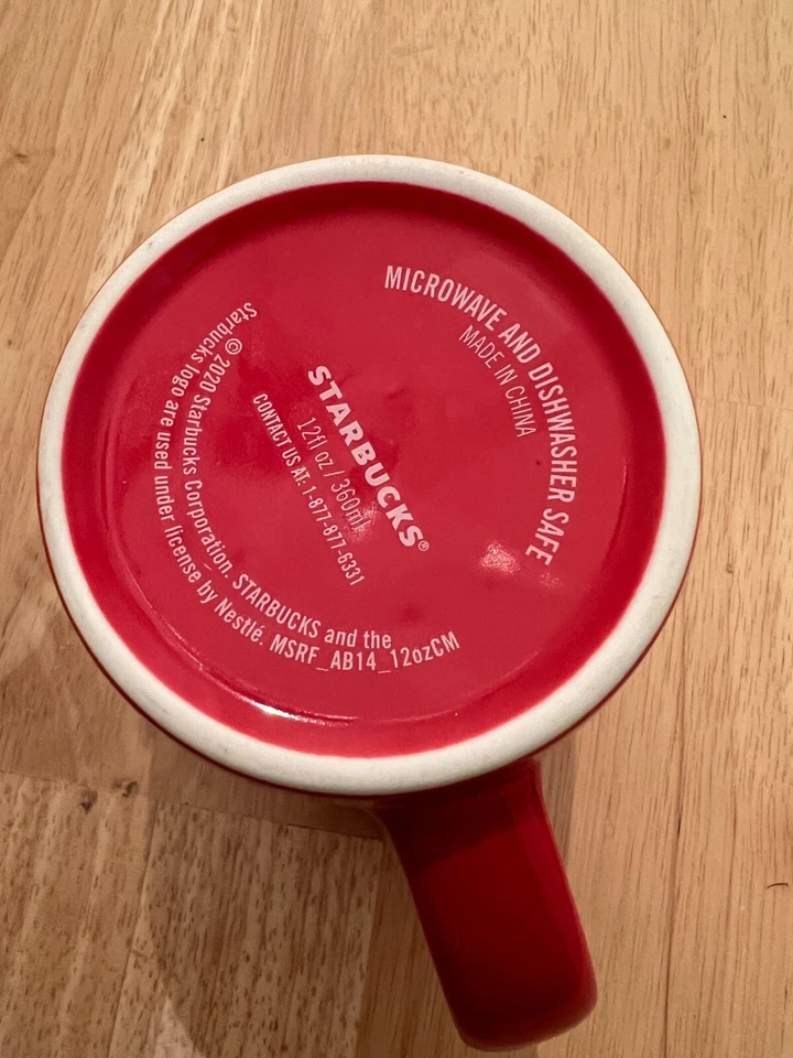 Taza de café Starbucks logotipo de sirena roja 12 OZ 2020 Foto 2 de 4