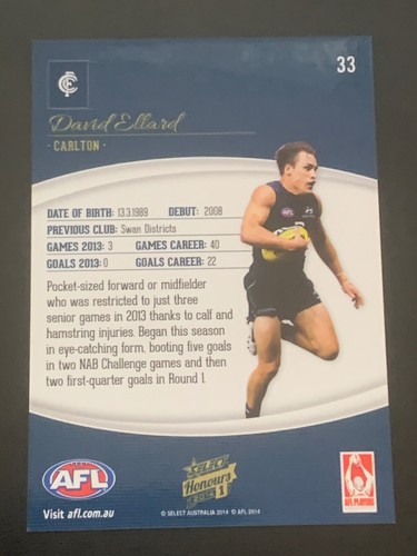 SELECT 2014 AFL HONOURS 1 COMMON CARDS - PICK YOUR CARD - Picture 65 of 311