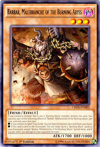 Yugioh! MP Barbar, Malebranche of the Burning Abyss - CROS-EN083 - Rare - 1st Ed - Picture 1 of 1