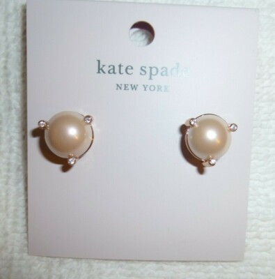 KATE SPADE RISE AND SHINE PEARL BLUSH STUDS
