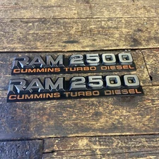 1994 1995 1996 1997 DODGE RAM 2500 12V CUMMINS TURBO DIESEL EMBLEM SET DECALS