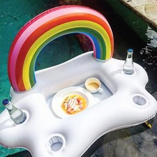 Pool Drink Floats - Fun Inflatable Floating Drink Holder for Pool with Cup Holde