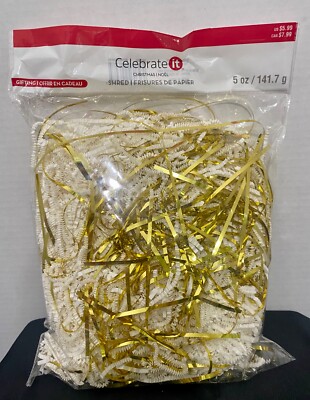 Lot of 2 Celebrate IT Christmas Paper Shred Grass Gift Basket Filler 5.oz