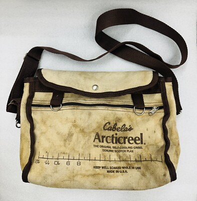 Panier De Pêche Cabela's The Arccreel Auto-refroidissant, Lin écossais Vintage, Fabrication USA