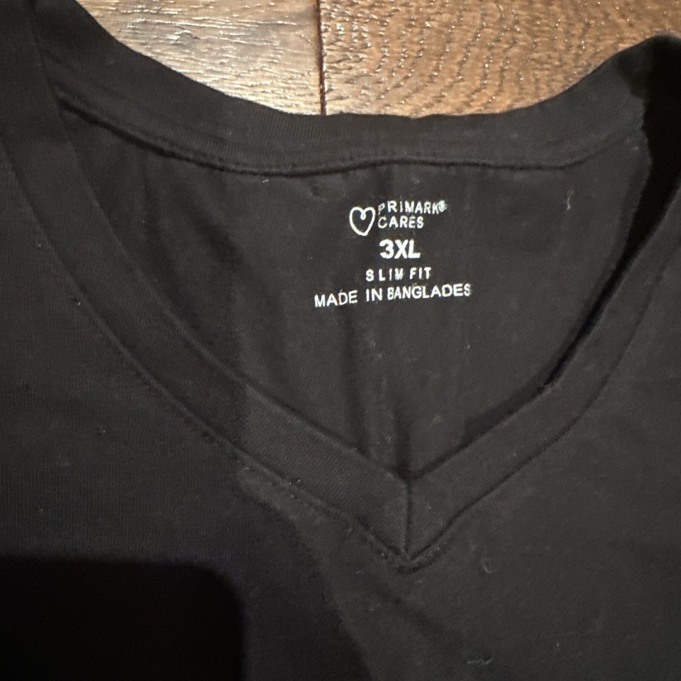 Primark Mens T Shirt Size 3XL Black Slim fit Stretchy Cotton eBay