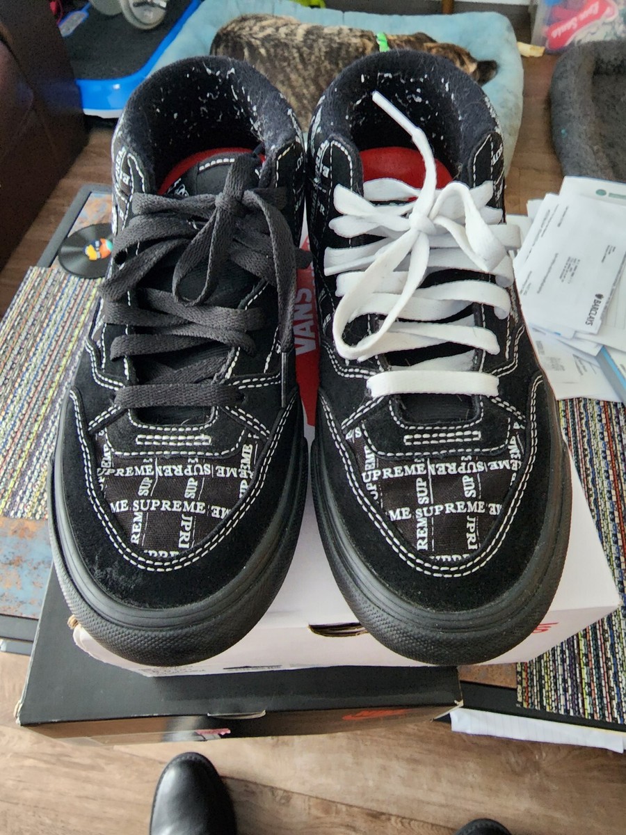 Size 8 - VANS Half Cab Pro 92 x Supreme Logo Pattern - Black Size 8 - VANS Half Cab Pro 92 x Supreme Logo Pattern - Black