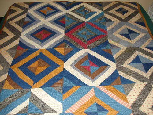 DE COLECCIÓN APLIQUE DE PATCHWORK COSIDO A MANO AZUL EDREDÓN/COLCHA/EDREDÓN - Imagen 2 de 12