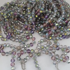 8mm Multicolor Rainbow AB Crystal Faceted Rondelle Glass Beads 186-195pcs 