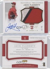 2018 National Treasures Materials Signatures Gold /49 Jack Flaherty Rookie Auto