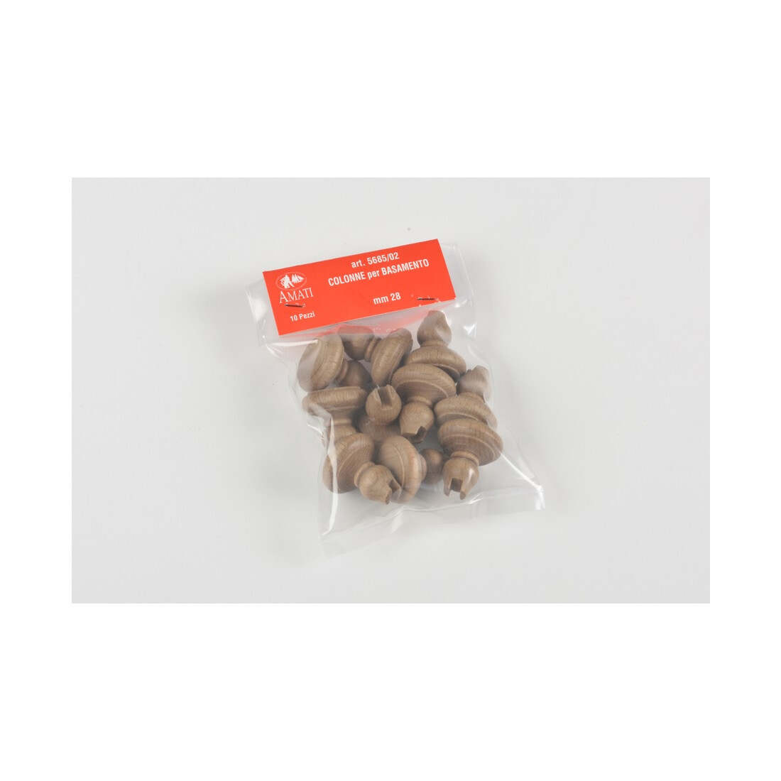Amati AM5685-02 Colonnine in legno x basamento altezza 28 mm (10 pz) modellismo