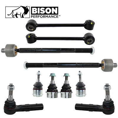 Bison Performance 10pc Front Sway Bars Tie Rod Ends & Ball Joints Kit For Jeep
