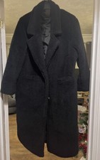 Bnwt Simply Be Capsule Size 26 Black Soft Maxi Teddy Bear Coat Rrp £79