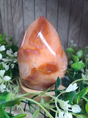 Karneol Kristall Flamme 371g 8,5cm Heilung freie Form Reiki Chakra
