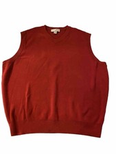 Cypress Links Sweater Vest V-Neck Men XL Red- 100 Cotton- Made In China  20