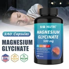 Magnesium Glycinate 500mg - 240 Capsules For Sleep, Stress Relief Support Bone