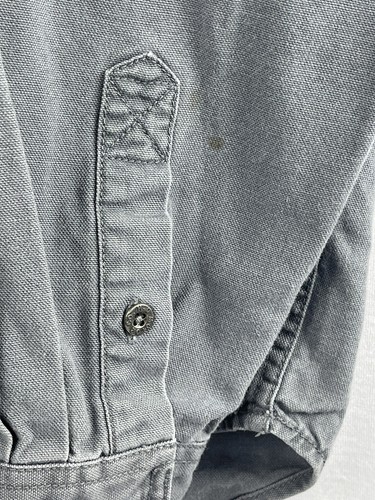 Harley Davidson Men's Size L Gray Button Front Cotton Shirt Collar Embroidered - Picture 3 of 11