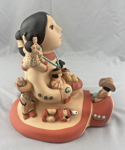 Statua vintage Cleo Teissedre artigianale narratore firmata alta 6" 1988 USA - Foto 4 di 15