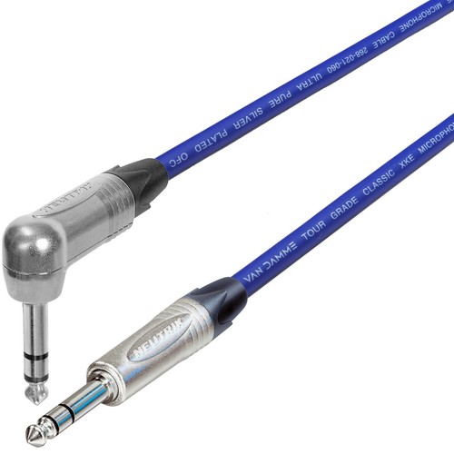 Straight Right Angle Stereo TRS Jack Cable 1/4 6.35mm Neutrik Van Damme Lead - Picture 8 of 11