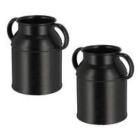 2X Metall Dekovase 15X11Cm Blumenvase Tischvase Milchkannen Form Deko Vase Kanne