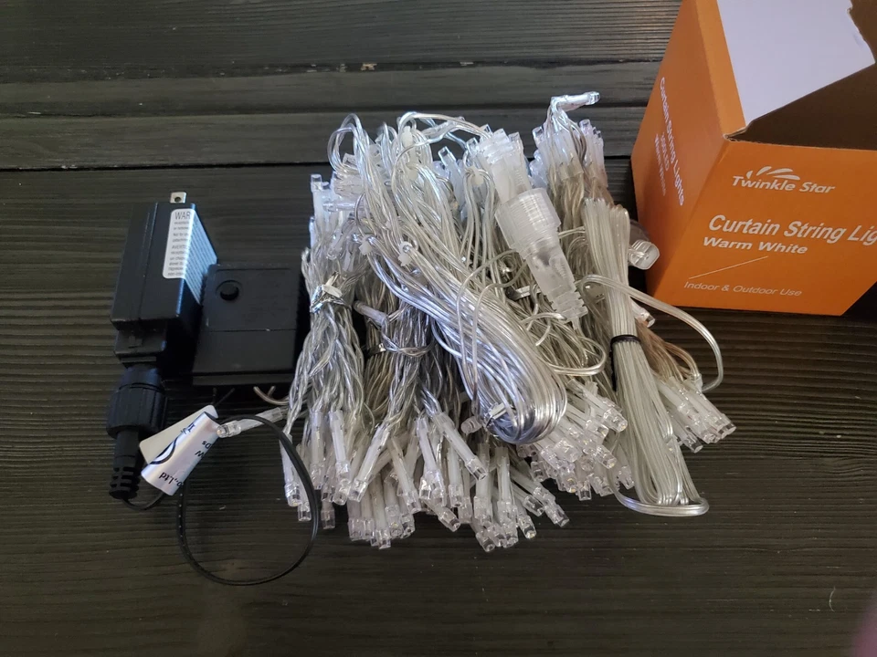 Twinkle Star 300 LED Window Curtain String Light Wedding Party Home Garden Bedro - Image 4 of 4