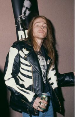 ジャケット・アウター rosemuse Fake leather outer black New Guns N Roses AXL Rose Black Real Leather Biker Jacket