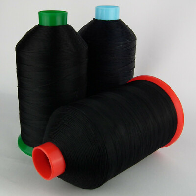 STARK GEBUNDENES NYLON NÄHGARN 20er 30er 40er 60er TKT LEDER BASTELN REPARATUR SCHWARZ