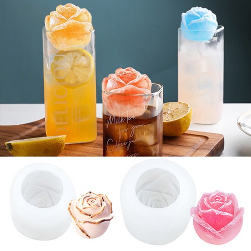 Molde de cubo de hielo 3D en forma de rosa molde para hornear silicona molde de helado jabones de flores ~~ E - Imagen 1 de 12