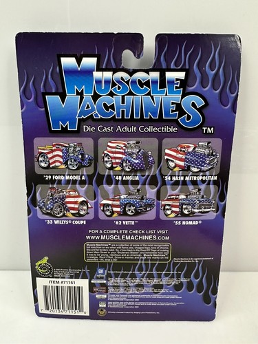 Rare Muscle Machines Stars & Stripes ‘33 Willys Coupe Chase Red White Blue - Picture 2 of 3