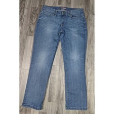 Tommy Hilfiger Womens Size 6 Pockets Whiskered Straight Leg Denim Blue Jeans