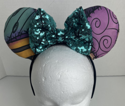 SALLY The Nightmare Before Christmas Headband Puffy Ears Sequin Bow OSFM Adults