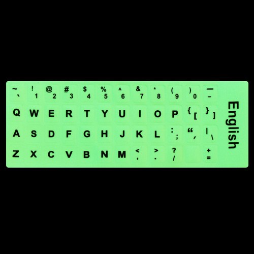 Letter English Keyboard Stickers Luminous Alphabet Layout Protective Film - Photo 9/15
