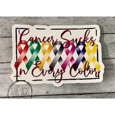 Waterproof Sticker | Cancer Support Ribbons | Awareness Decal | Cancer Sucks