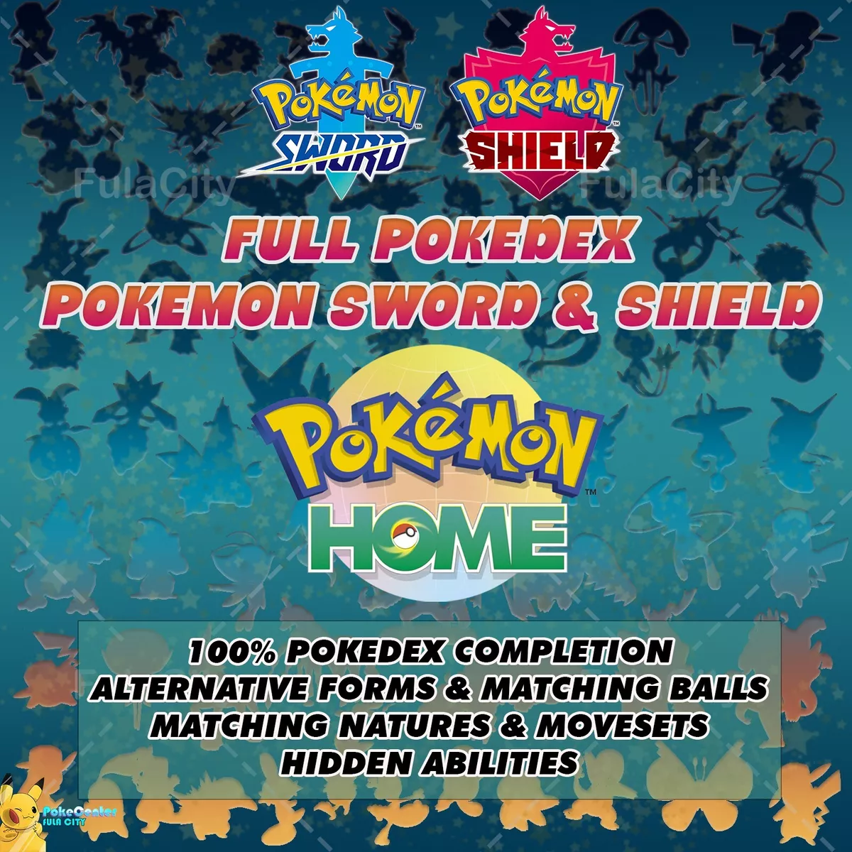 Complete Pokedex Sword Shield ✨ SHINY & NON-SHINY ✨ Pokemon Home FAST  DELIVERY