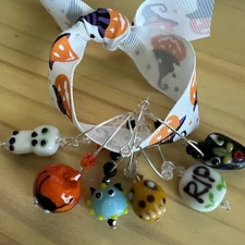 MONSTERS MONSTERS   Halloween Wine Glass Charm Rings   Set Of 6