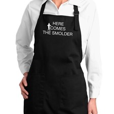 Apron Cooking BBQ Grilling Funny Sarcastic Printed Gifts Here Comes The Smolder