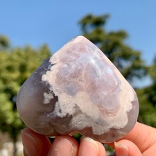 85G Natural Black Cherry blossom agate heart-shaped quartz crystal Healing