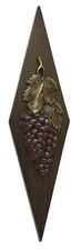 Vintage Burwood Products Co. Diamond Shaped Wall Decor Plaque Grape Fruit