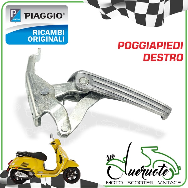 Piaggio Vespa GTS 125 200 250 300 GTV Granturismo Rechtes Pedalin FußTeil Silber-image