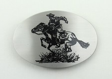 Vintage Cowboy Western Horse Riding Rodeo Winco Assoc. Gun Metal Belt Buckle