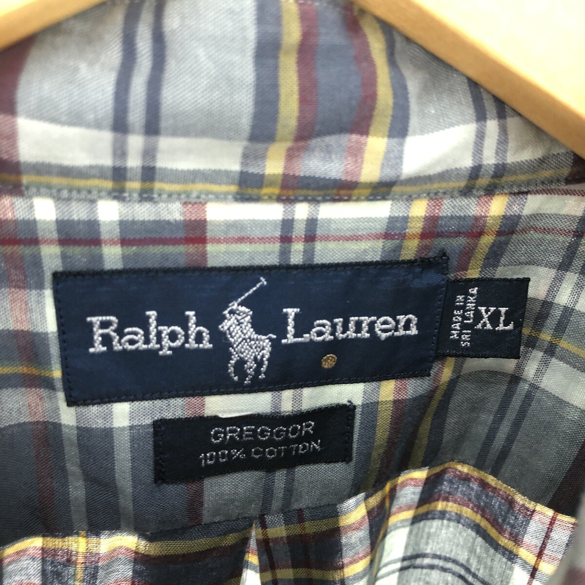 90s Ralph Lauren GREGGOR ボックス シャツ 古着 90s Ralph Lauren 「GREGGOR」 ワンポイント ストライプ