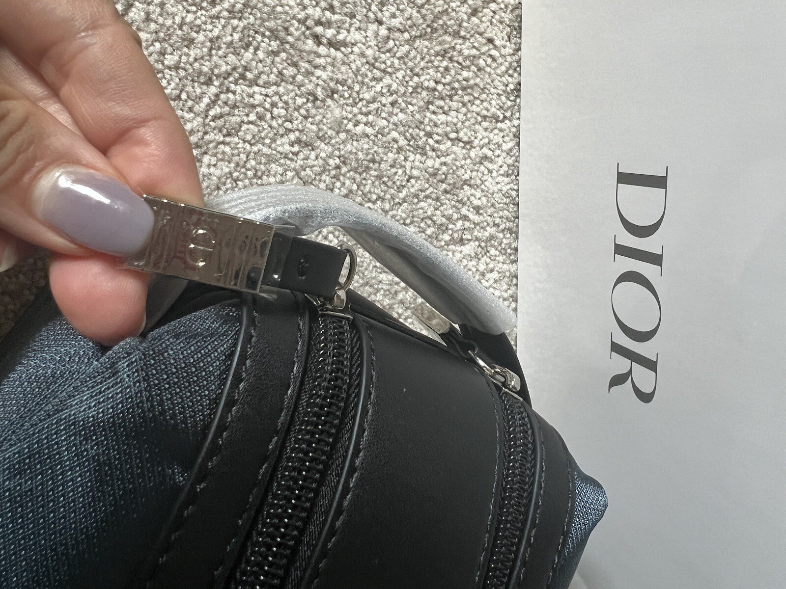 NIB Dior Navy & Black Toiletry Bag Dropp Kit Pouch Travel Case, Dual Zipper 🎁