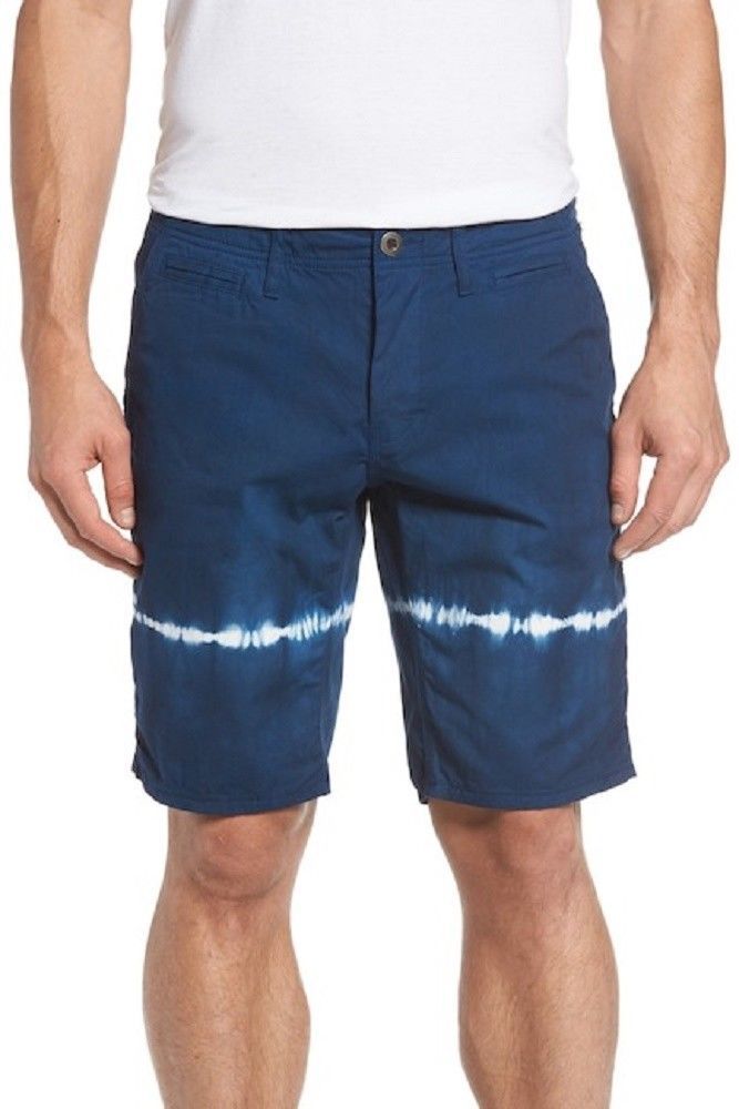 Оригинальные мужские шорты-чино в полоску Napa Tie Dye в мягкой обложке, темно-синий, размер 30, $95