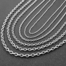 5pcs 1.6/2/2.4/3mm Stainless Steel "O" Rolo Link Chain Women Men Necklace Chains